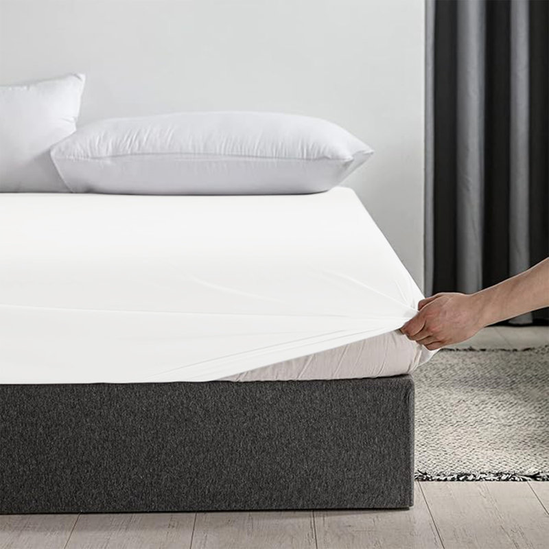 Merituuli 200 TC Microfiber 25cm Deep Fitted Sheets, Super King (6'), White