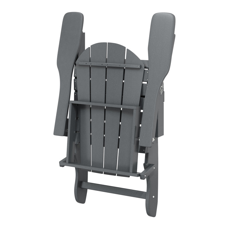 Ensemble de conversation d'extérieur 5 pièces Adirondack avec table basse ronde, Gris