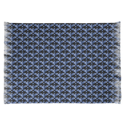 Tapis bleu/noir de salle florale Mcguigan