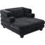 Chaise longue surdimensionnée noire avec siège Ultra 41,3 pouces, forme compressée distinctive et intelligente pour l'emballage de chambre double