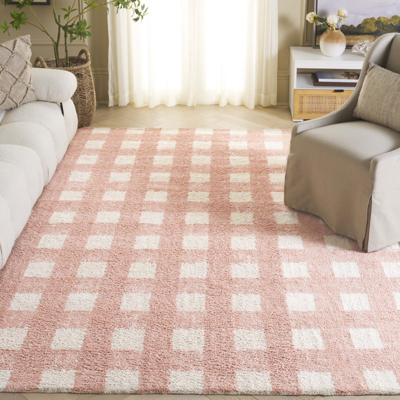 Haddam Hand Woven Recyclyed Cotton Pile Machine Washable Plaid Rug, Rectangle 6' x 9'