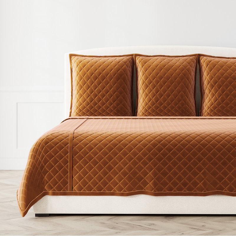 Paris Coverlet, King Coverlet + 3 Euro Shams, Amber