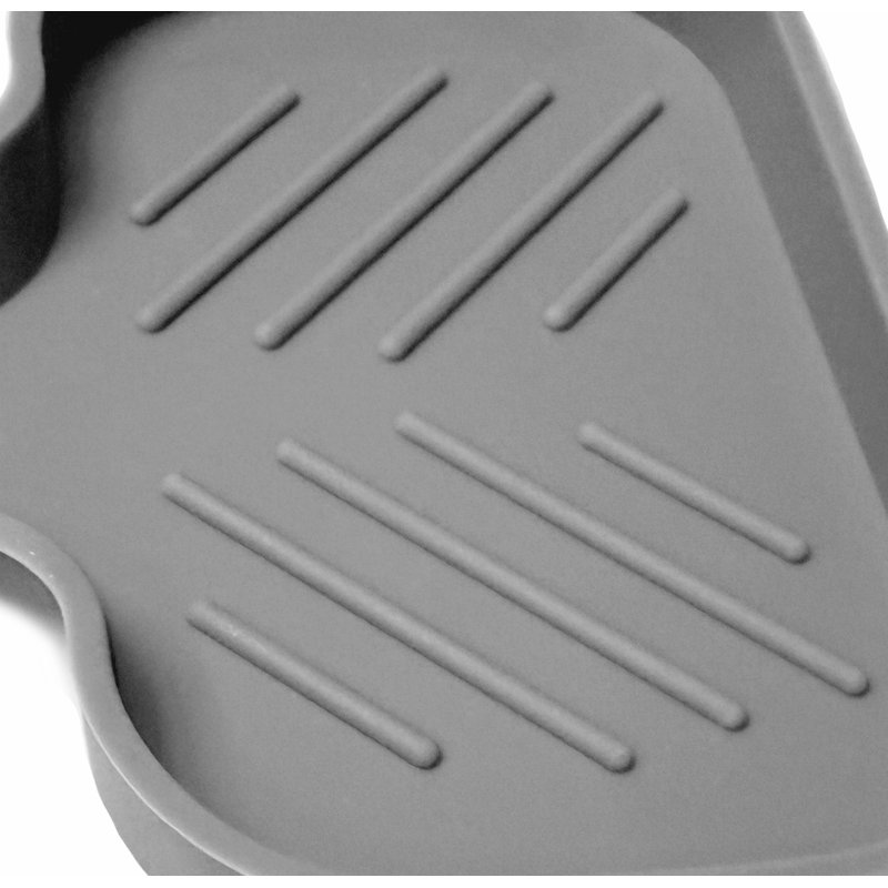 Ensemble de 2 - Tapis de rangement pour salle de bain avec support en éponge gris et silicone