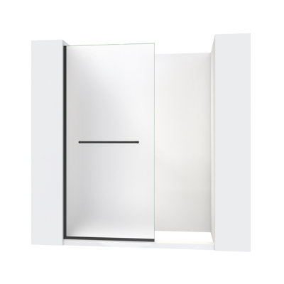 DreamLine Linea 34 in. W x 72 in. H Frameless Shower Screen with Towel Bar