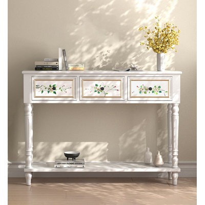 Table console en bois massif Shabby Chic