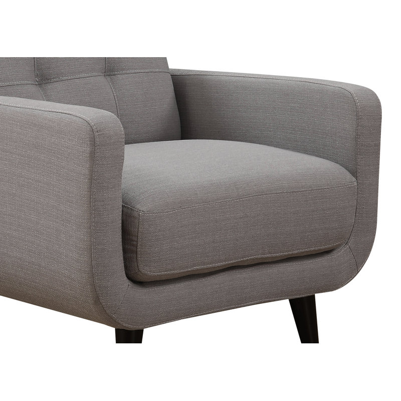Ensemble de canapé et causeuse, mélange de polyester, pieds en bois massif, rembourrage en mousse haute densité avec coussins décoratifs et conception matelassée