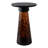 Glass & Marble Accent Table with Tapered Base Modern Side Table for Living Room, Bedroom, Office & Home Decor 20" Brown.