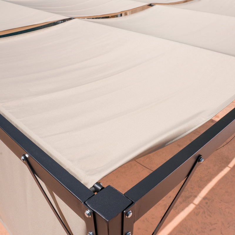 Wendy Beige and Black Steel Framed 10' x 10' Gazebo