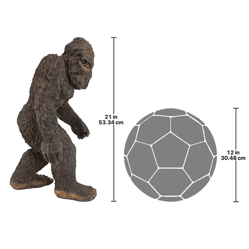 Statue yéti de jardin Bigfoot, Médium, Brun