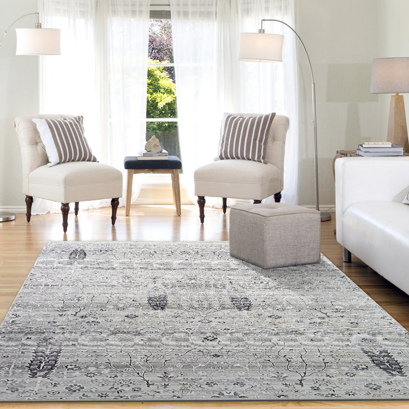 Floral Indoor Rug, Rectangle 5'3" x 7'7"