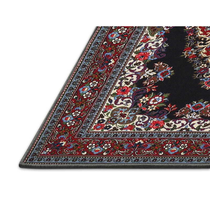 Tapis brun/noir/beige traditionnel Arum, Rectangle 7 pi x 9 pi