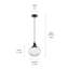Luminaire suspendu sphère noire 1 lumière Myren