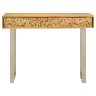 Harmony Natural And Silver 2-Drawer Console Table
