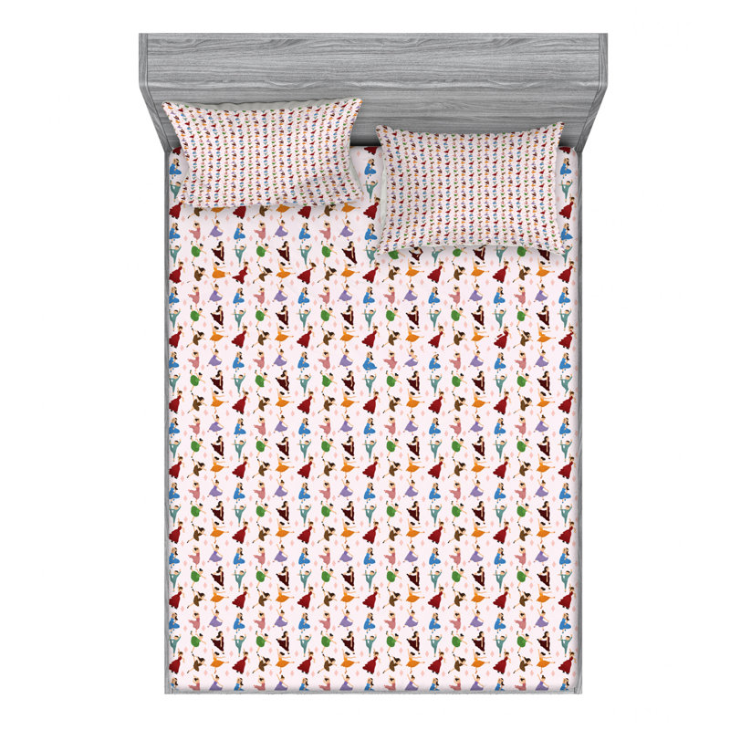 Microfiber Sheet Set, Queen Sheet Set with Fitted Sheet