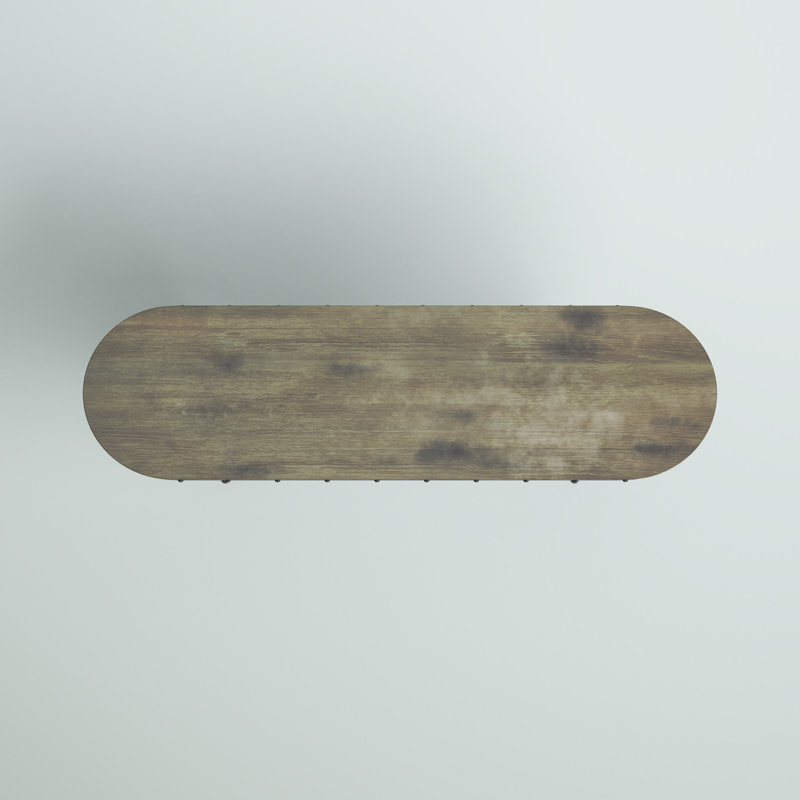 Cordova Pine Oval Solid Wood Top Metal Base Dining Table