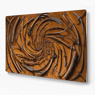 «Thanksgiving Antique Harvest outils», art mural en métal brun