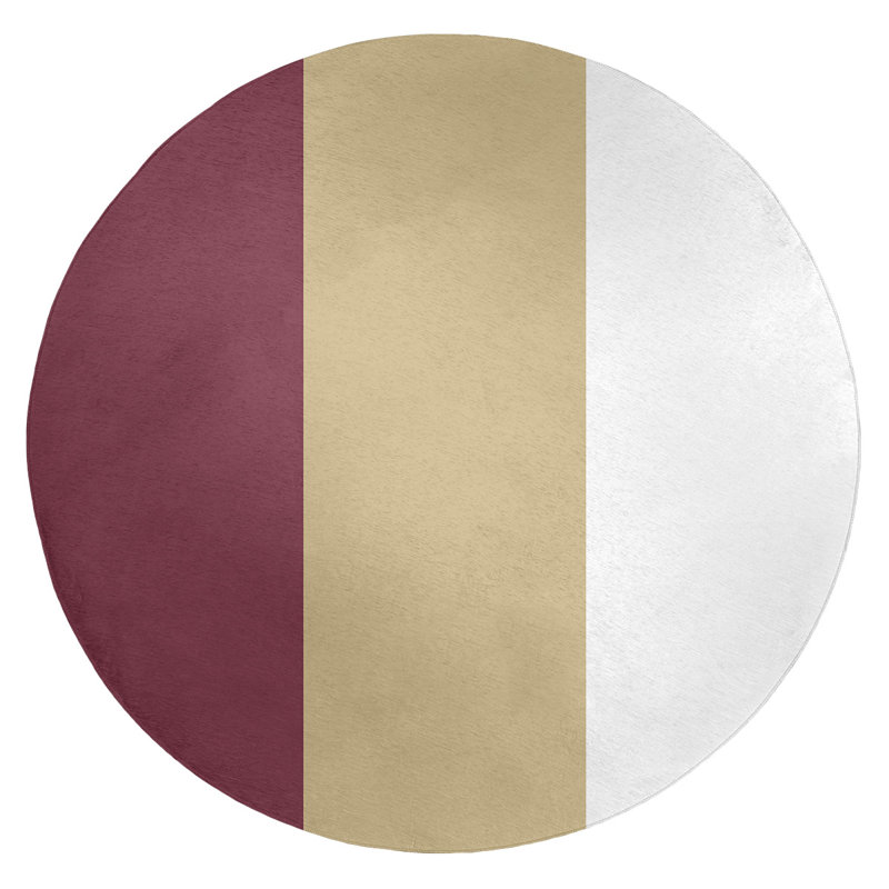 Tapis de zone rouge/beige, Rond 5 pi