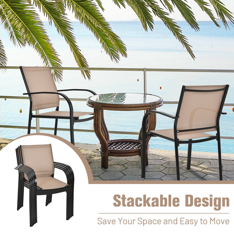 Steel Outdoor Stacking Dining Armchair