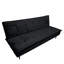 Lit de 76 po de long de 21 po, velours noir, structure en fer robuste, coussins en éponge confortables à haute résilience, lit tapissier en velours de conception compacte, assemblage simple et rembourré