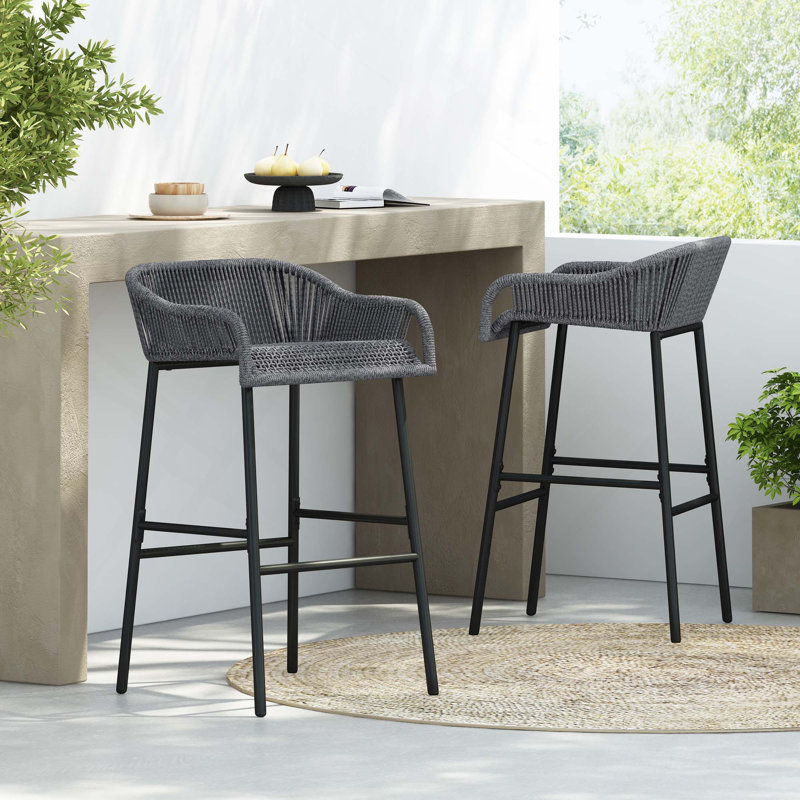 Tabouret de bar pour l'extérieur, Gris foncé