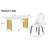 Luxurious Dining Table Set With Marble Pattern Glass Top And Golden Legs