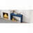 Rustic Console Table with 3 Fluted Drawers – Solid Wood Veneer, Navy