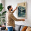 Mountain Lake Reflection Japandi - Wrapped Canvas-1680009266-1680009291