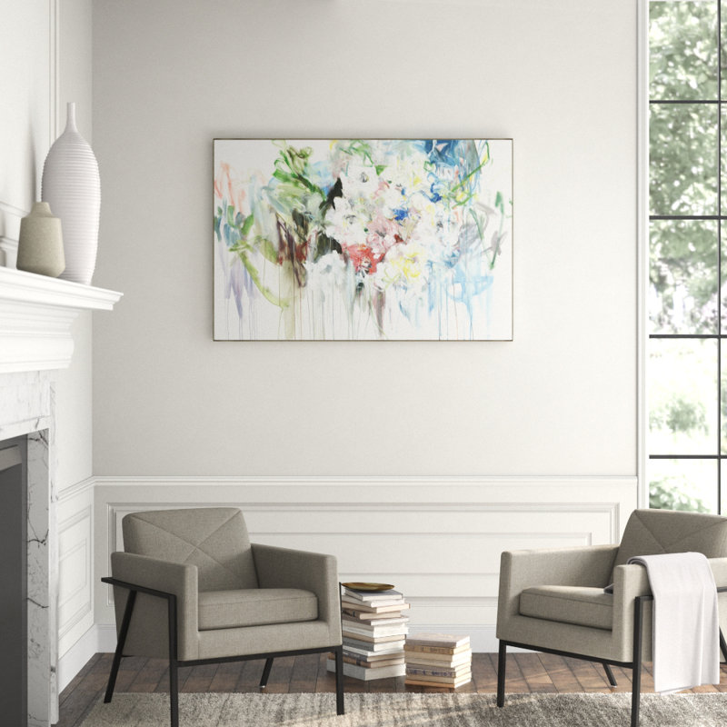 Waltz Of Flowers Print by Sara Brown, 25.5" H x 37.5" W , Glass Coat