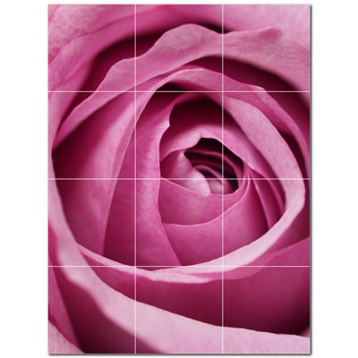 32"" x 24"" Ceramic Flowers Photo Decorative Mural Tile PT500640: 8"" x 8"" (Set of 12) -  Picture-Tiles.com, PT500640-43L