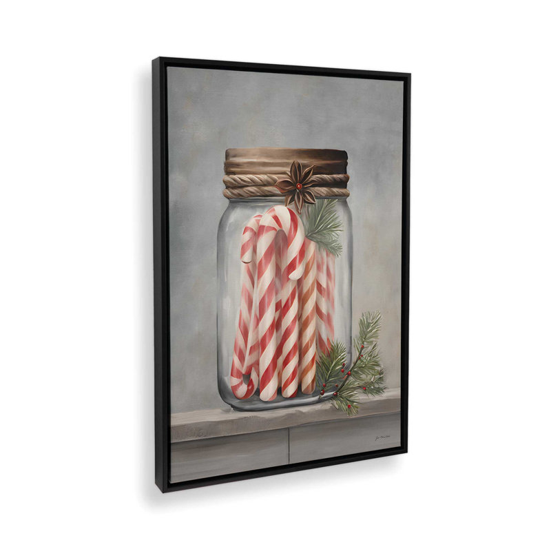 «Candy Can Stash» par Jo Moulton, reproduction d'art, H 25,5 po x l 19,5 po, Floater Framed Print Canvas without Mat, Noir