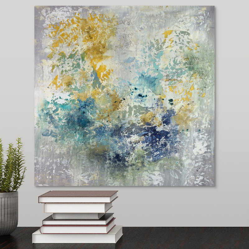 « coucher de soleil sur les vagues breaks », peinture sur toile, Toile tendue, H 12 po x l 12 po x P 1,25 po