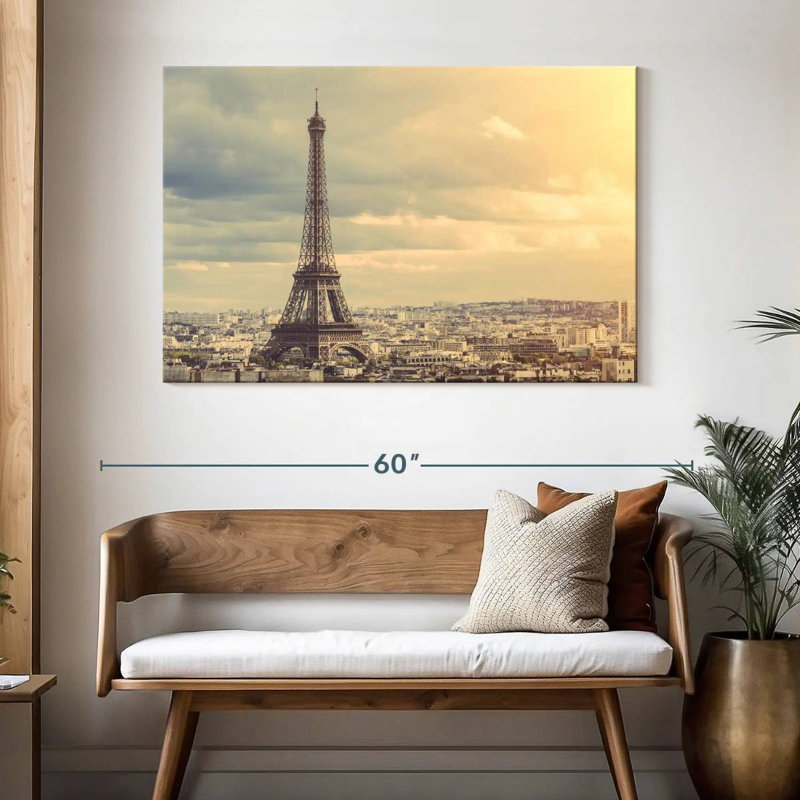 Ravi sépia Tour Eiffel Paris, H 32 po x l 48 po