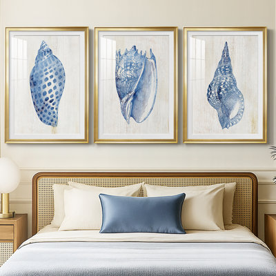 Shell I  -Custom Framed  Premium Print W Matt - 3 Pieces