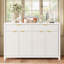 Buffet moderne à motif de vagues avec 2 tiroirs et 4 portes, 3 tablettes réglables à 3 niveaux, poignées arquées en aluminium, style scandinave, 3 couleurs, convient au vestibule, au salon-1471405761