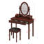 Ensemble coiffeuse vintage avec miroir ajustable, table de maquillage rétro et tabouret rembourré avec doublure en velours 5 tiroirs-1162069769