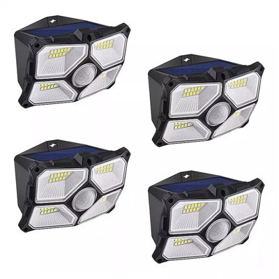 Solar Motion Sensor Lights Outdoor 4 Pack, 40 LED Waterproof Security Wall Lights for Garage Fence Patio Yard Driveway