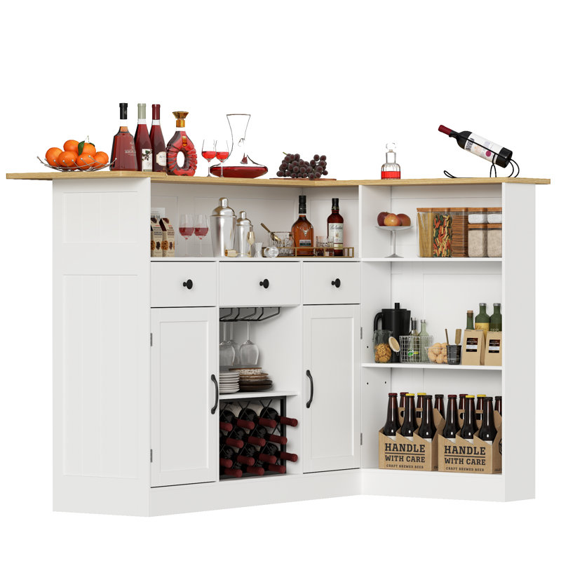 Armoire de bar en L