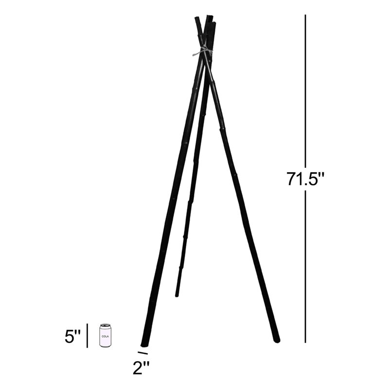 3pc Set Carignan Bamboo Pole, Black
