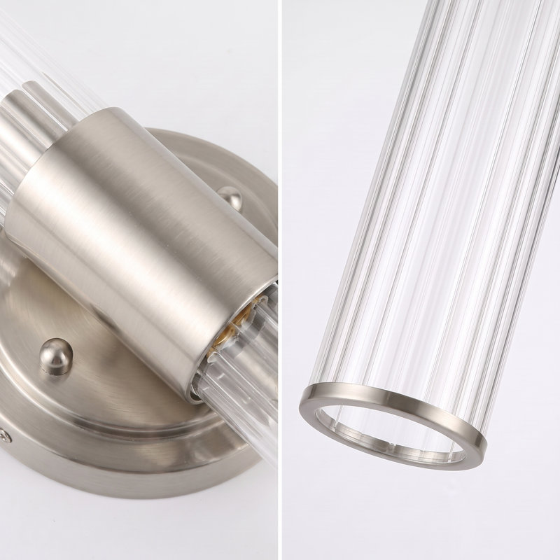 Paquet de 2 lumières de meuble-lavabo Modern, Nickel brossé