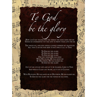 To God Be the Glory - impression sur toile tendue