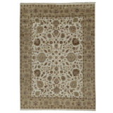 Hand Knotted Wool Oriental Area Rug in Beige