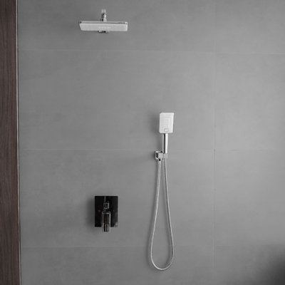 Système de douche mural avec douche à main à une poignée et ensemble de garniture de douche en laiton avec valve brute