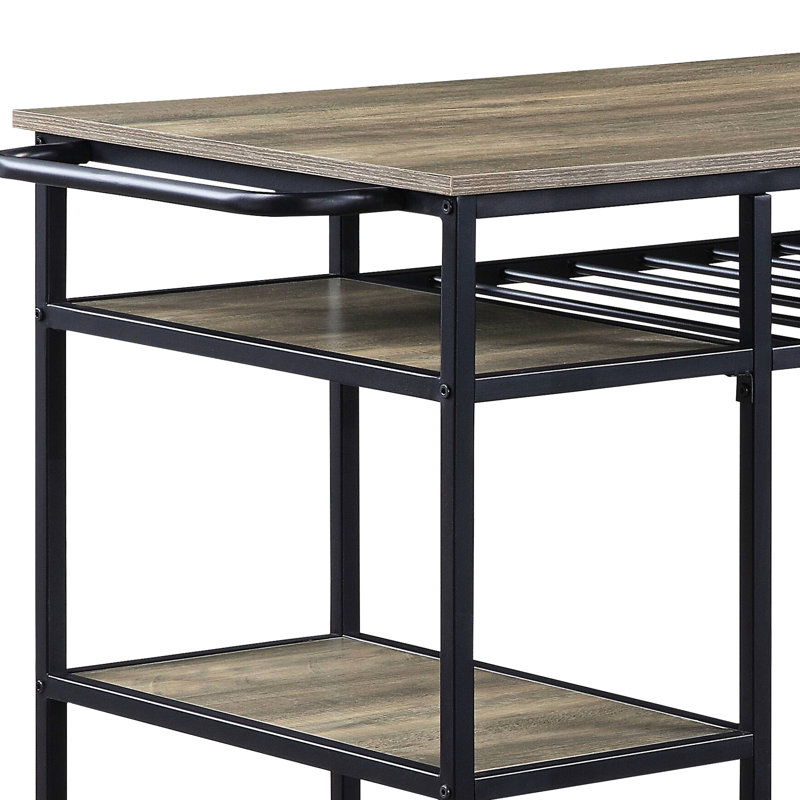 Spacious Kitchen Island With Open Compartments In Rustic Style 11"l X 11"w 11"h Middle Compartment