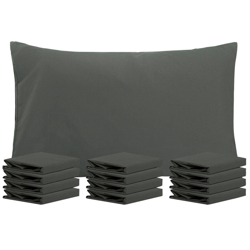  Housse de coussin en microfibre, Gris foncé, Taie d'oreiller taille très grand