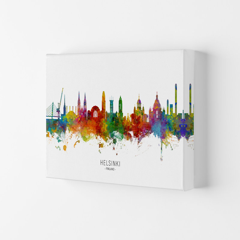 Helsinki Finland Skyline by Michael Tompsett - Print, Wrapped Canvas, 21cm H x 29.7cm W x 4cm D