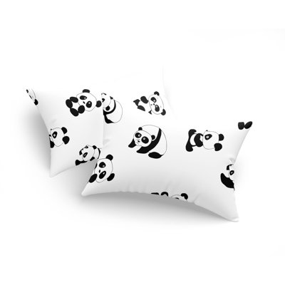 Washable Panda Print Cotton-Blend Pillowcase Set (2 Pieces)