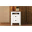 Table de chevet en bois - 2 tiroirs, blanc + brun, chambre à coucher essentielle 2 po et design compact avec espace de rangement-1278856563