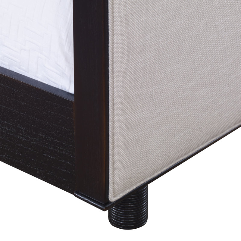 Rollo Upholstered Bed, Espresso, Elise 100% Polyester