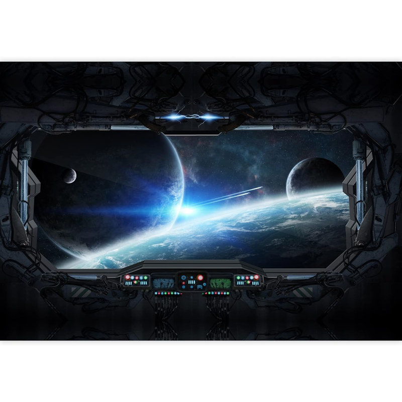 Planet In Outer Space Galaxy Border