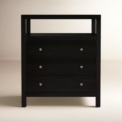 Celine 28" 3-Drawer Nightstand, Antique Coffee